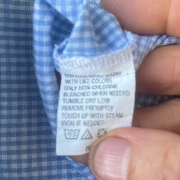 Van Heussen blue/white shirt-sleeved shirt, chest pocket, light & comfy, size L - Picture 6 of 7